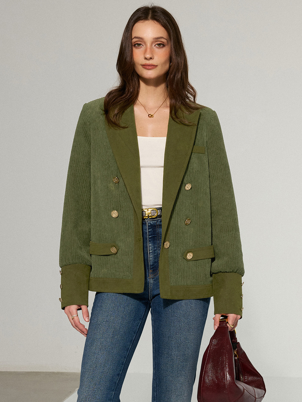 Zulema | Blazer de Pana con Botones Metálicos