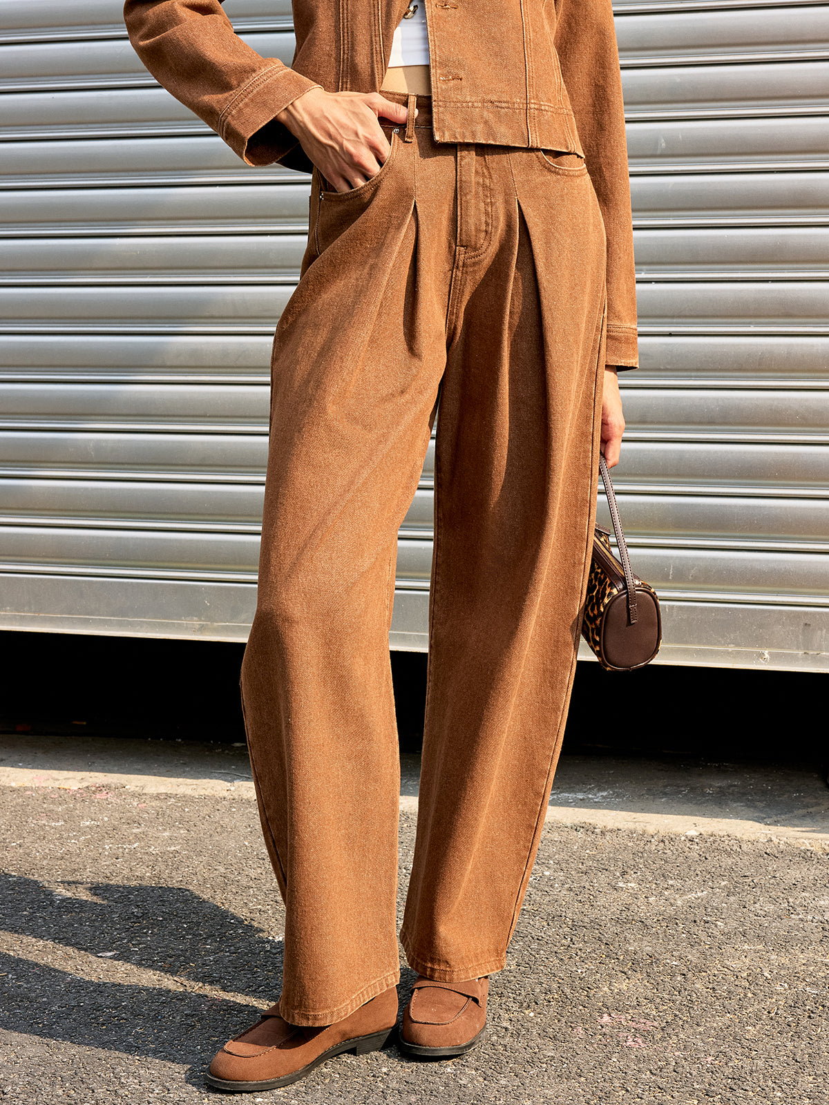 Oriana | Pantalón Denim Pierna Ancha Tiro Medio