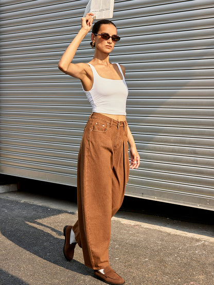 Oriana | Pantalón Denim Pierna Ancha Tiro Medio