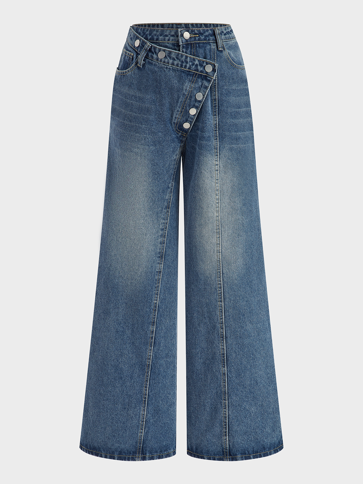 Xenia | Jeans con Botones Asimétricos