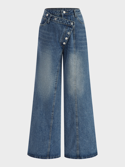Xenia | Jeans con Botones Asimétricos