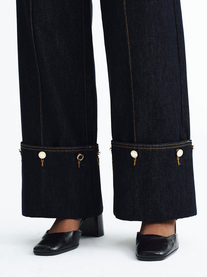 Ainhoa | Jeans de Tiro Medio con Bajo Vuelto
