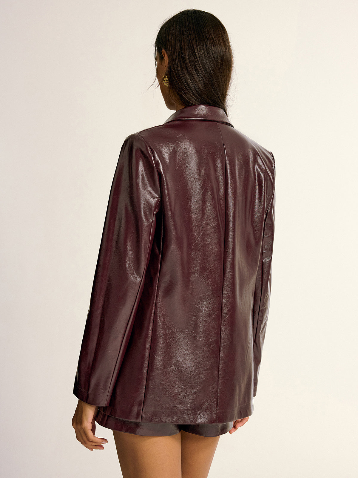Virginia | Blazer de Polipiel con Botones Metálicos