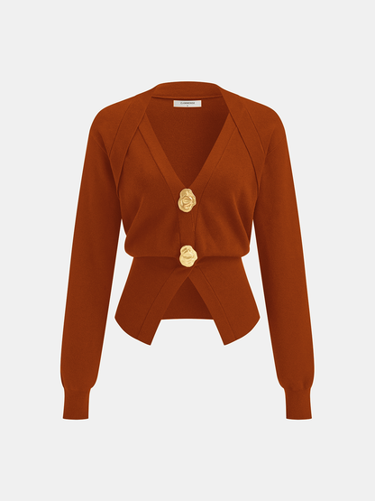 Ángeles | Jersey de Cuello en V con Detalle Metálico
