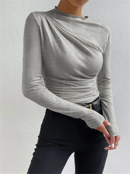 Elsa | Top Fruncido de Cuello Alto