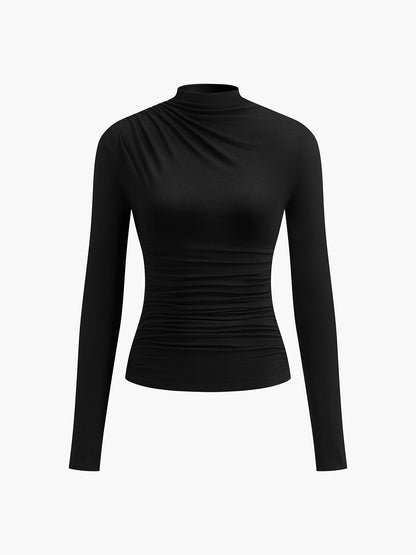 Elsa | Top Fruncido de Cuello Alto