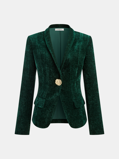 Alejandra | Blazer de Terciopelo con Botones Metálicos