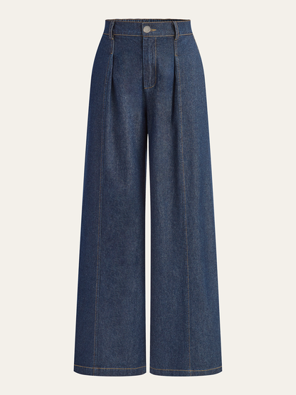 Uxía | Jeans Pierna Ancha Tiro Medio Clásicos