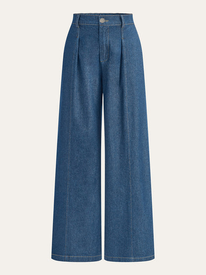 Uxía | Jeans Pierna Ancha Tiro Medio Clásicos