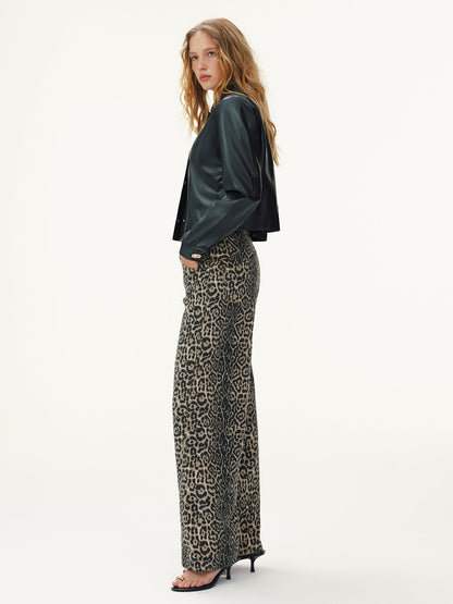 Oihana | Jeans Rectos Estampado Leopardo