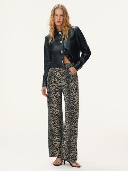 Oihana | Jeans Rectos Estampado Leopardo