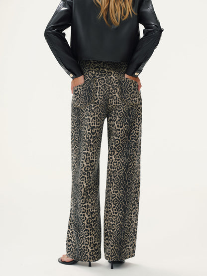 Oihana | Jeans Rectos Estampado Leopardo