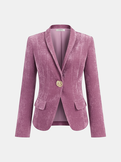 Alejandra | Blazer de Terciopelo con Botones Metálicos