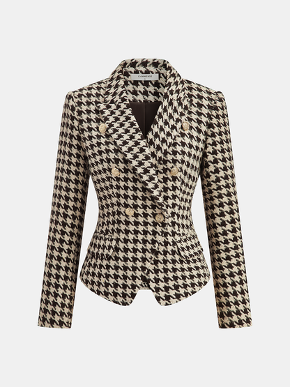 Soraya | Blazer de Tweed Pata de Gallo con Botones Metálicos