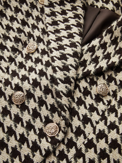 Soraya | Blazer de Tweed Pata de Gallo con Botones Metálicos
