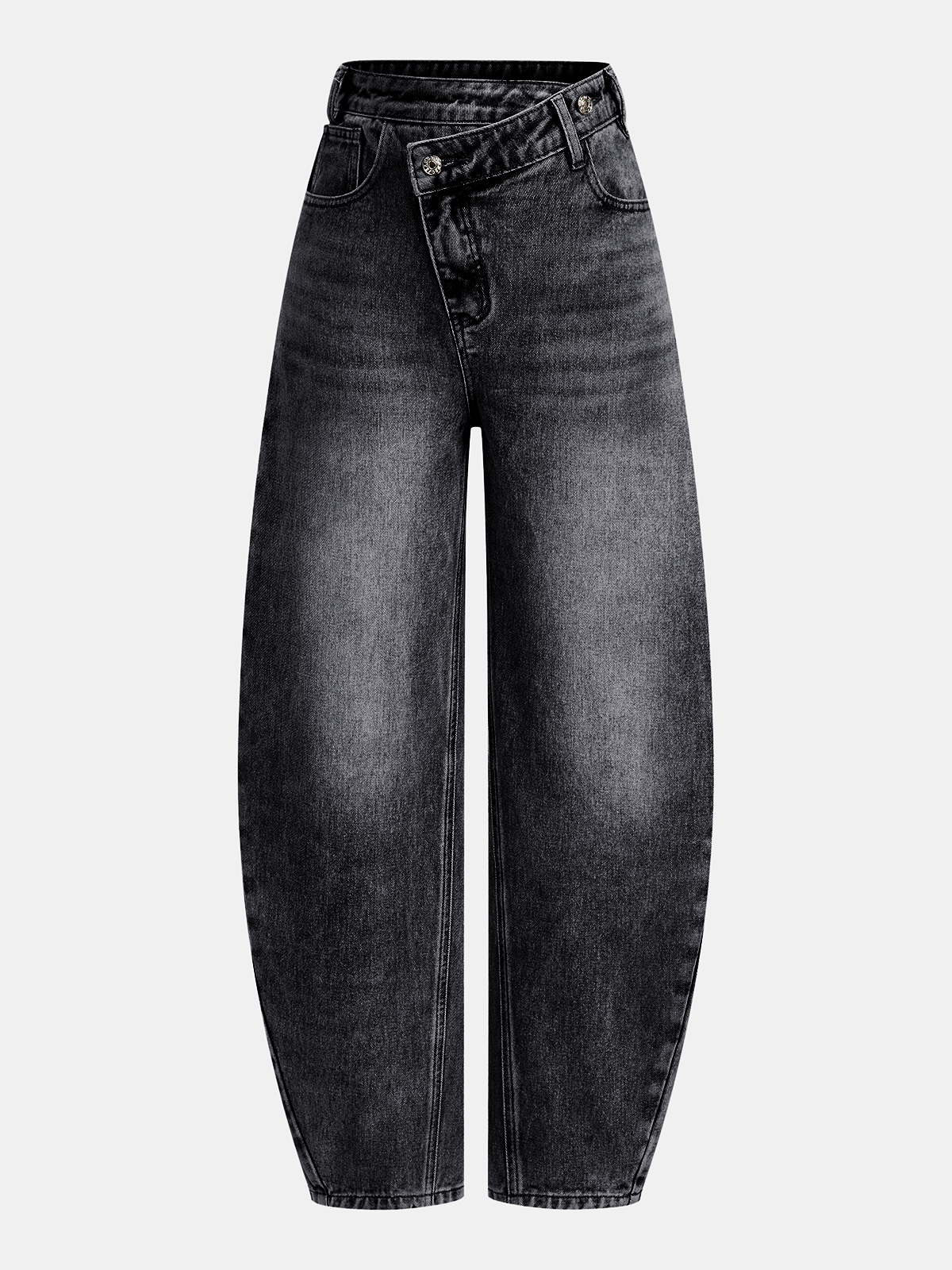 Fátima | Jeans Curvos Asimétricos de Tiro Alto