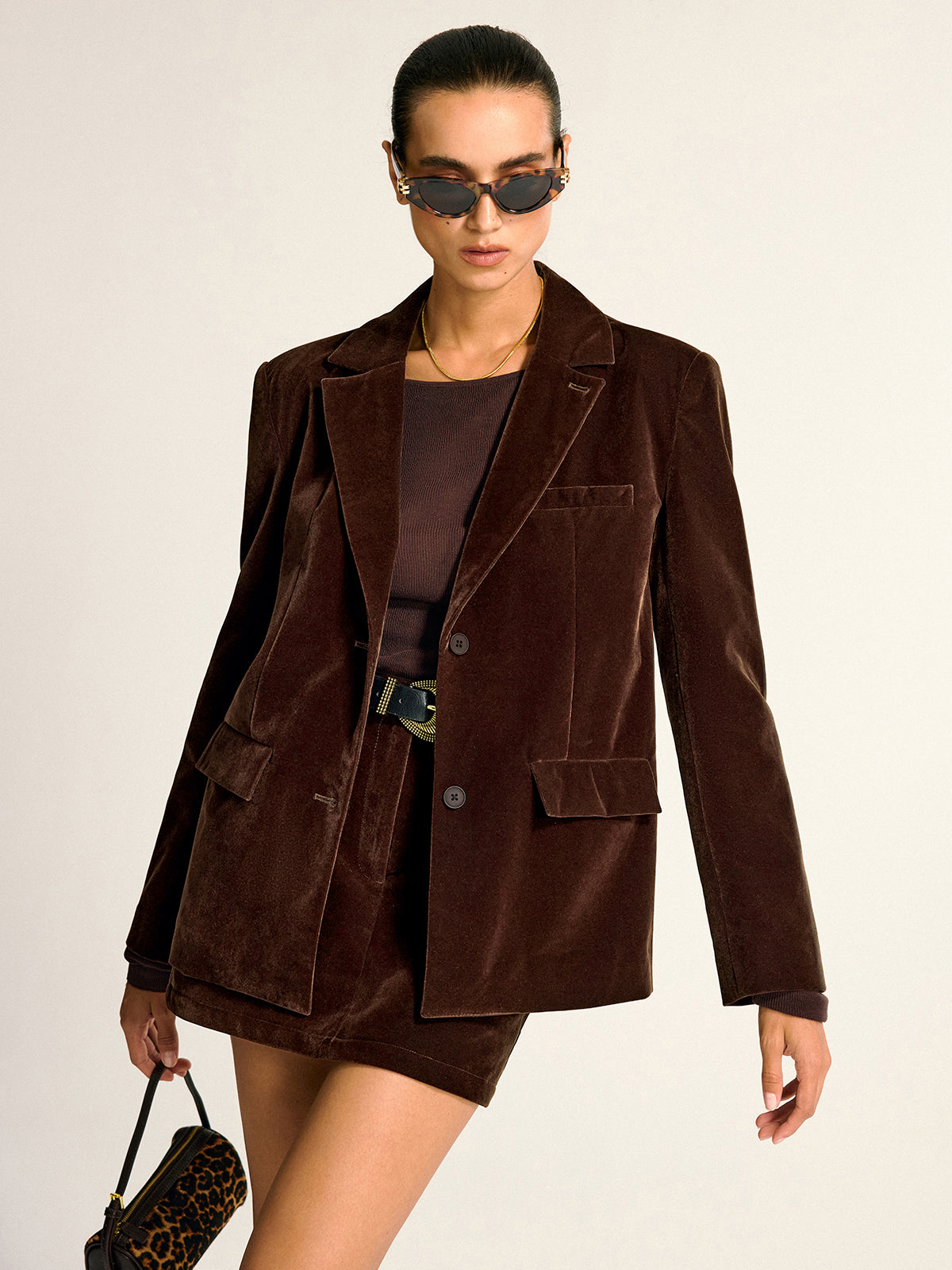 Remedios | Blazer de Terciopelo con Cuello Chal