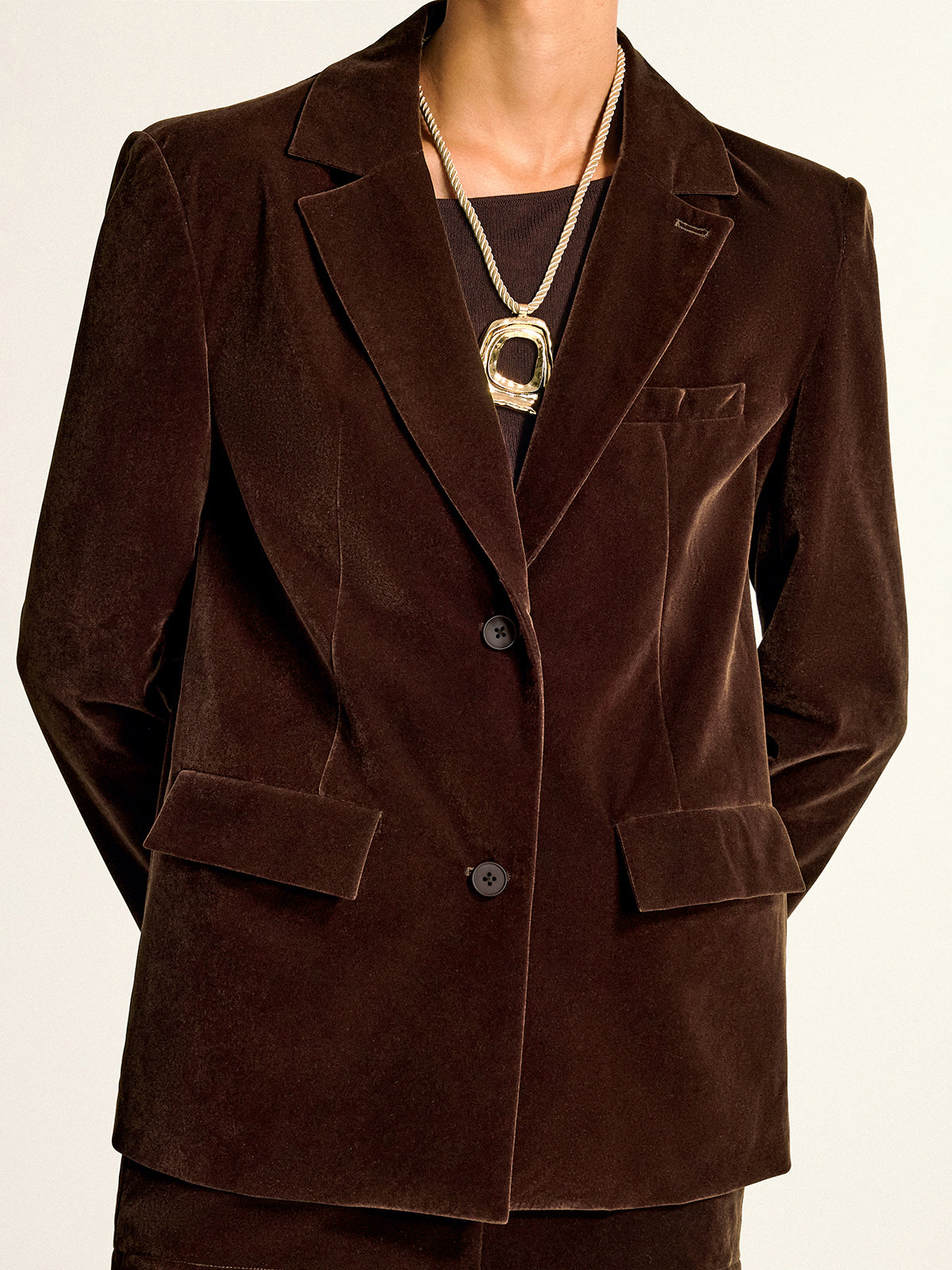 Remedios | Blazer de Terciopelo con Cuello Chal