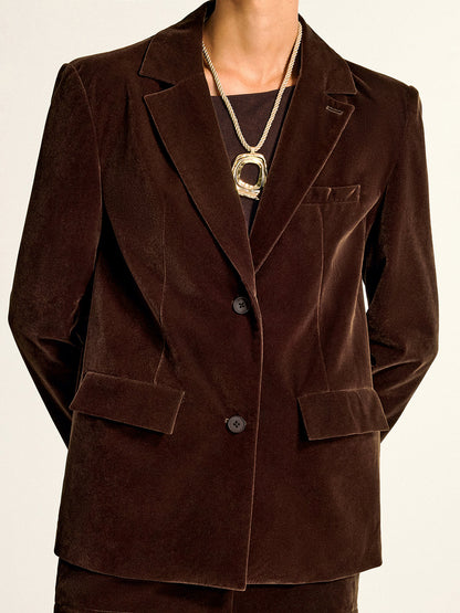 Remedios | Blazer de Terciopelo con Cuello Chal