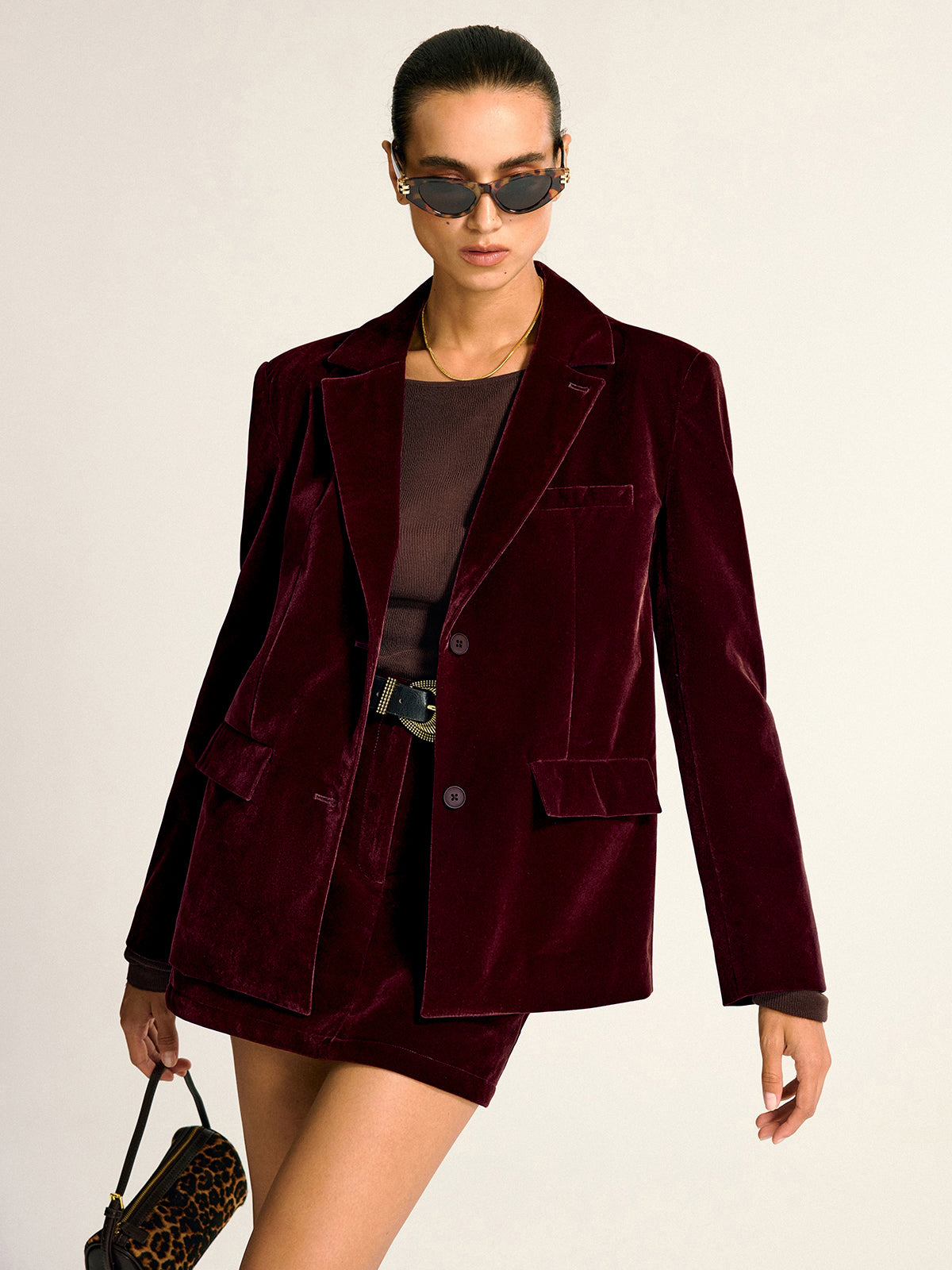 Remedios | Blazer de Terciopelo con Cuello Chal