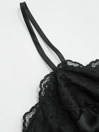 Lace-Trim Satin Cami Top