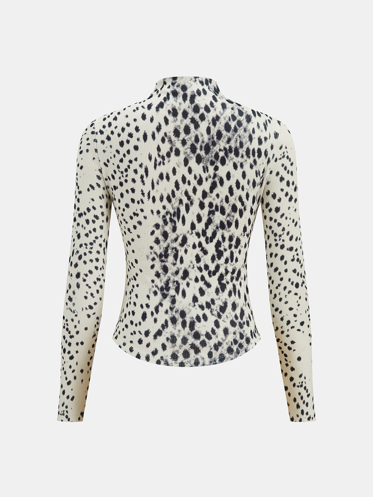 Salomé | Top Canalé de Cuello Alto Estampado Leopardo