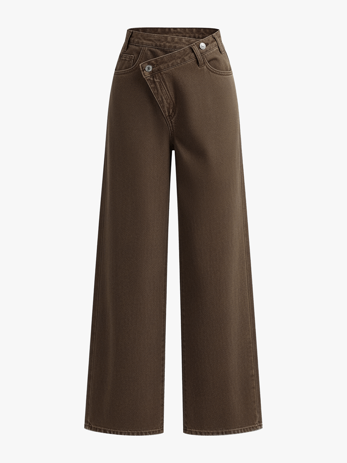 Fabiola | Jeans Pierna Ancha con Cintura Asimétrica