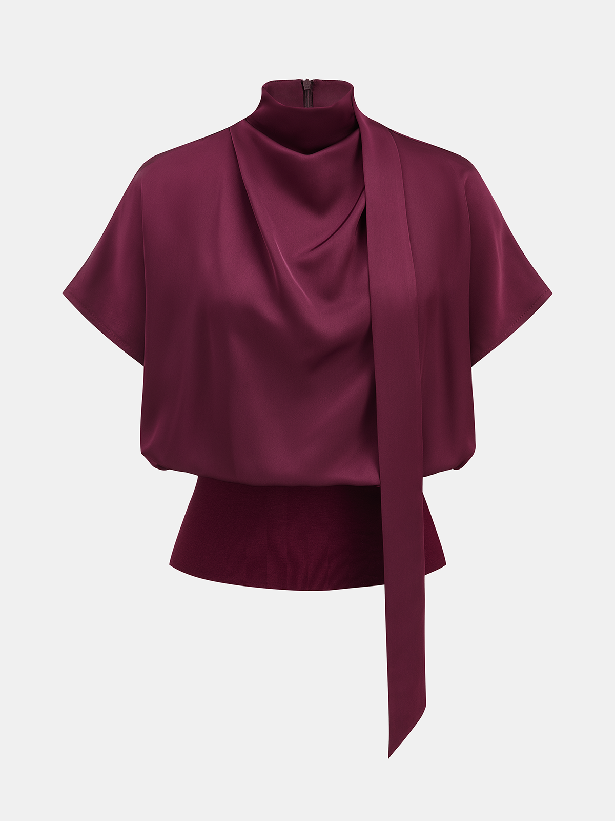 Telma | Blusa de Satén Drapeada con Lazo