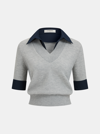 Itxaso | Jersey Manga Codo con Cuello en Contraste
