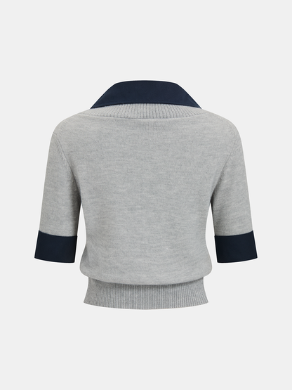 Itxaso | Jersey Manga Codo con Cuello en Contraste