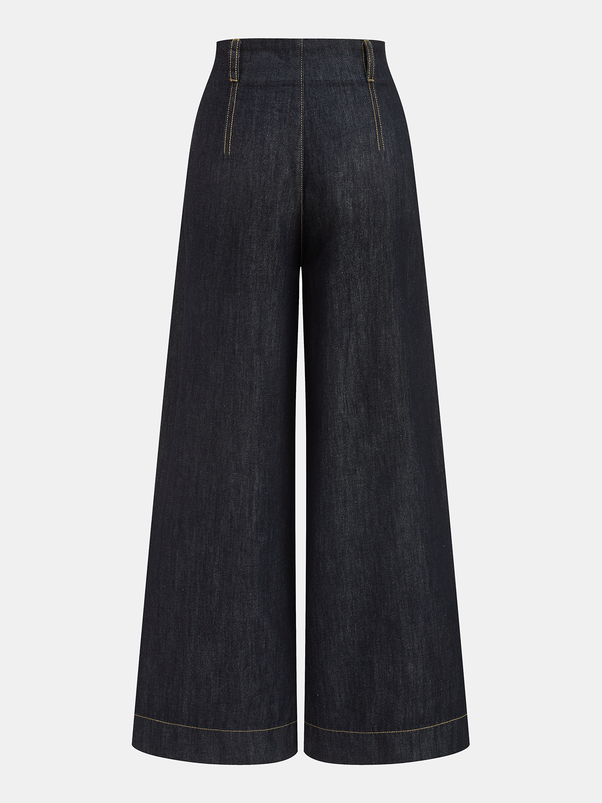 Salma | Jeans Pierna Ancha Tiro Alto con Costuras en Contraste