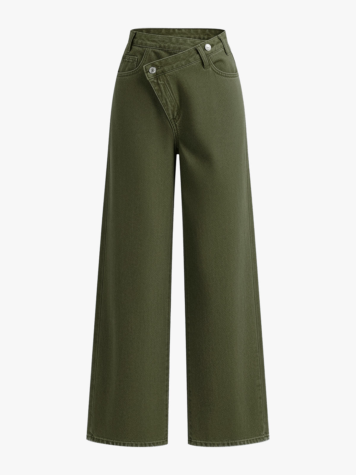 Fabiola | Jeans Pierna Ancha con Cintura Asimétrica