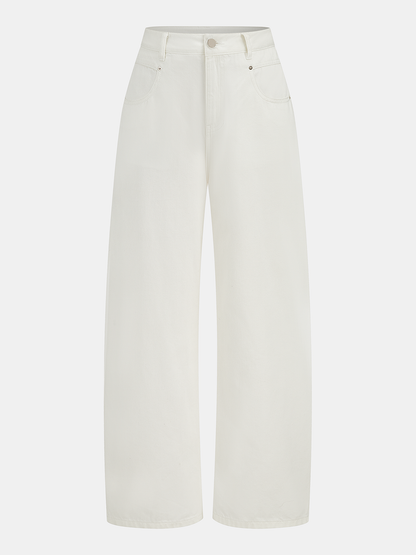 Begoña | Pantalón Denim Pierna Ancha de Tiro Medio