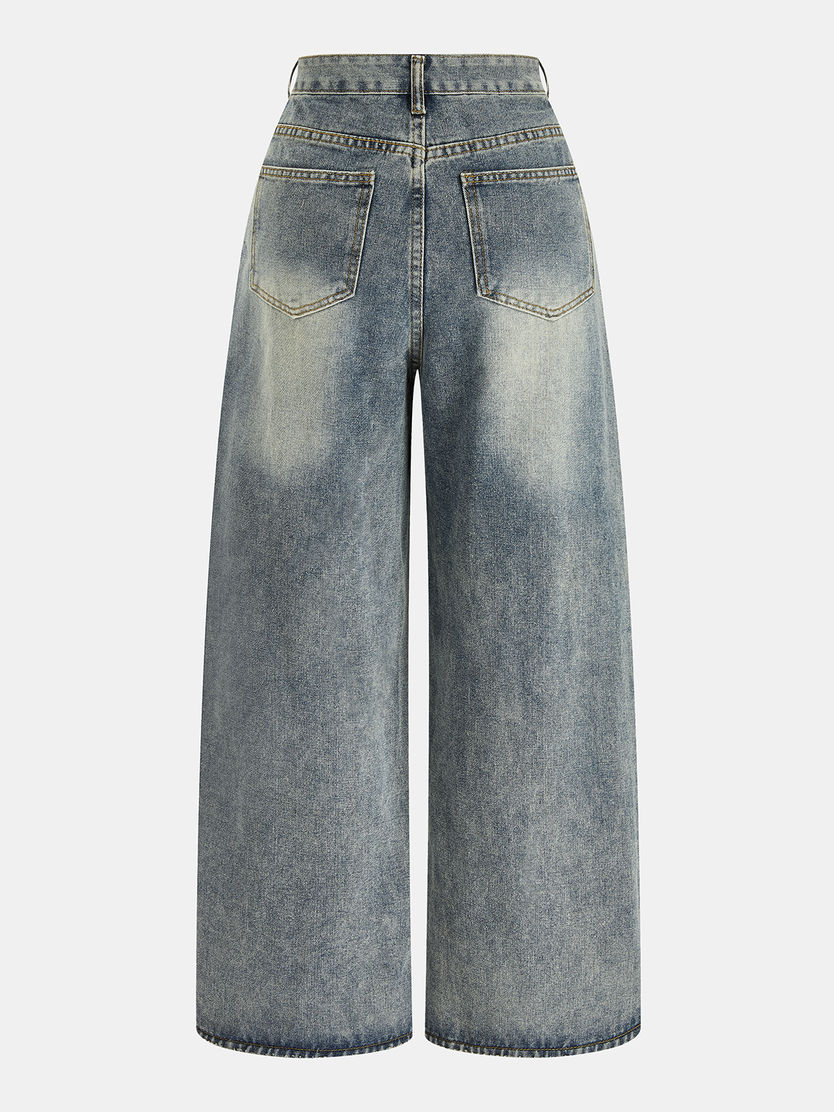 Hortensia | Jeans Pierna Ancha con Botonadura Asimétrica