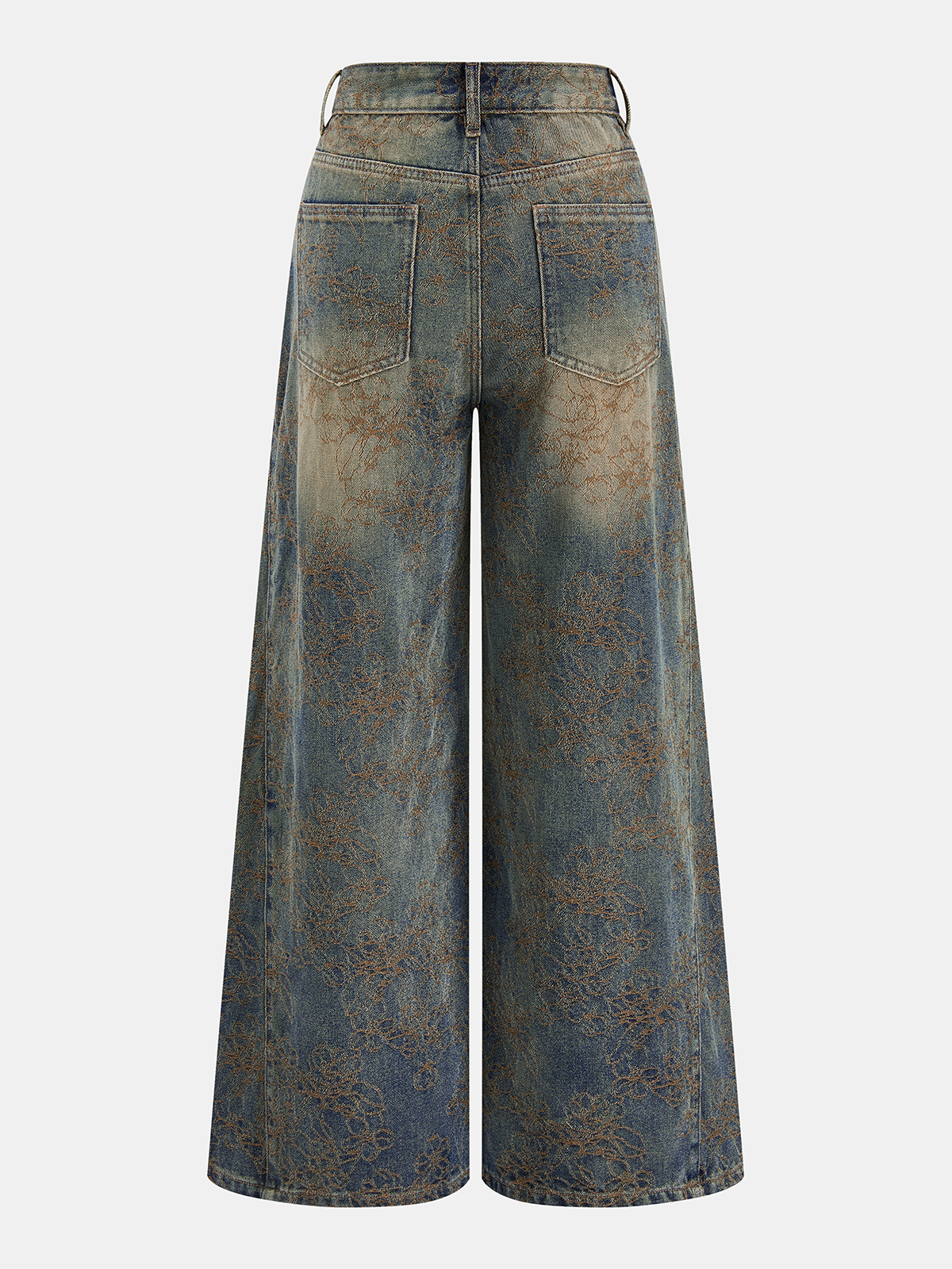Leire | Jeans Pierna Ancha de Jacquard