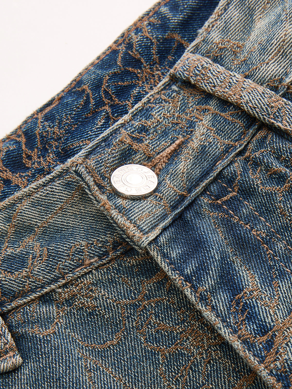 Leire | Jeans Pierna Ancha de Jacquard