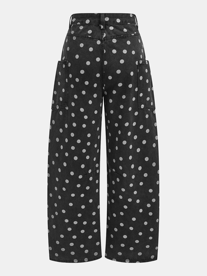 Cayetana | Jeans Cargo Curvos de Lunares