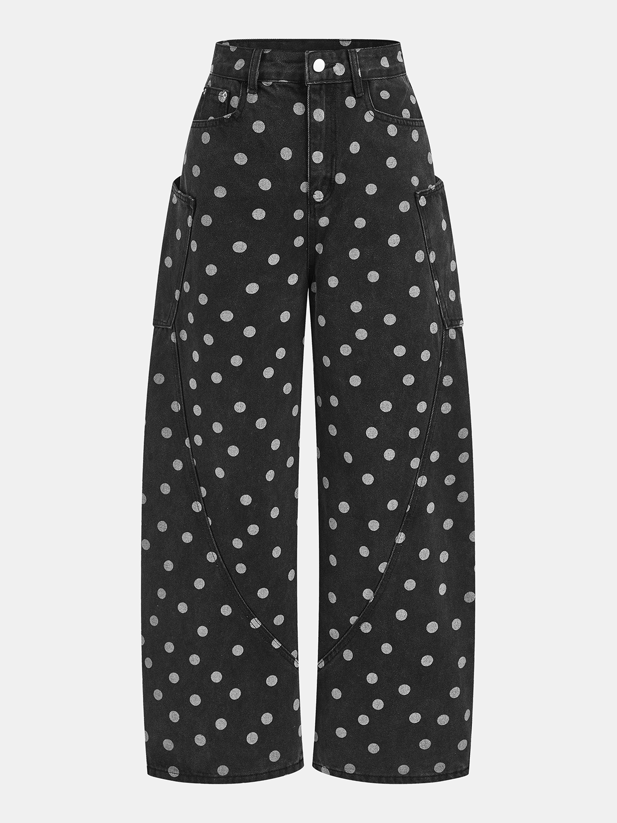 Cayetana | Jeans Cargo Curvos de Lunares