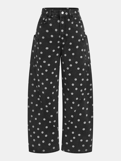 Cayetana | Jeans Cargo Curvos de Lunares