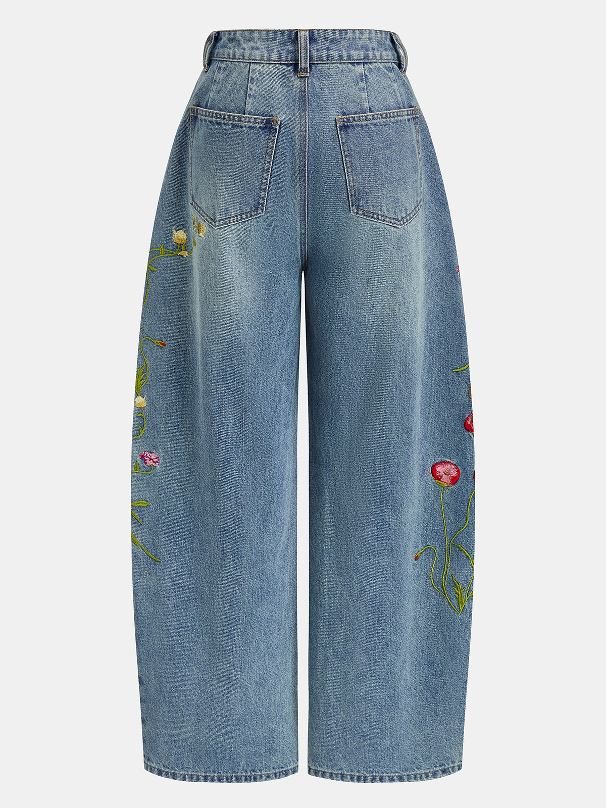 Queralt | Jeans Curvos con Bordado Floral