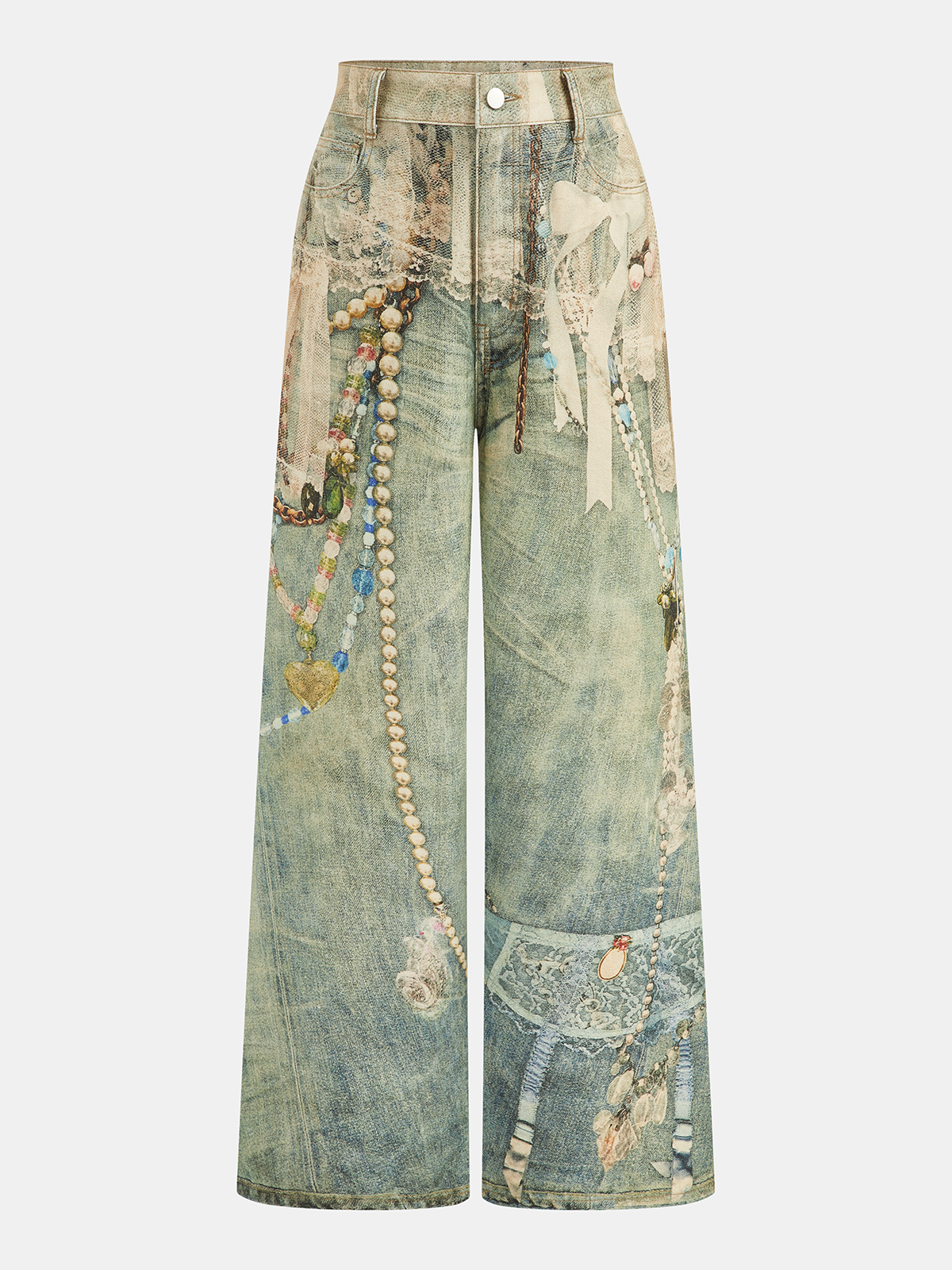 Jimena | Jeans Pierna Ancha Estampado Joyas