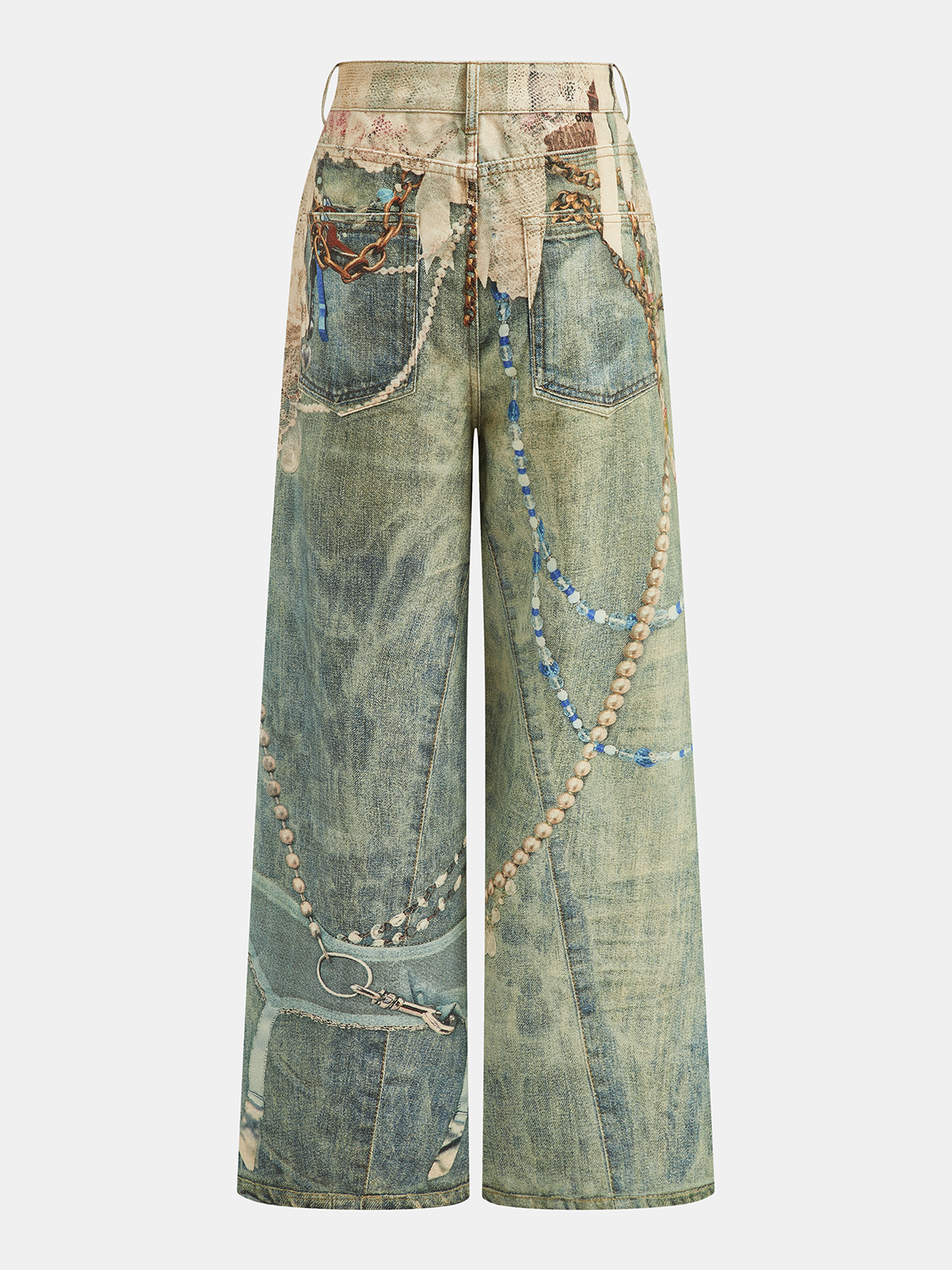 Jimena | Jeans Pierna Ancha Estampado Joyas