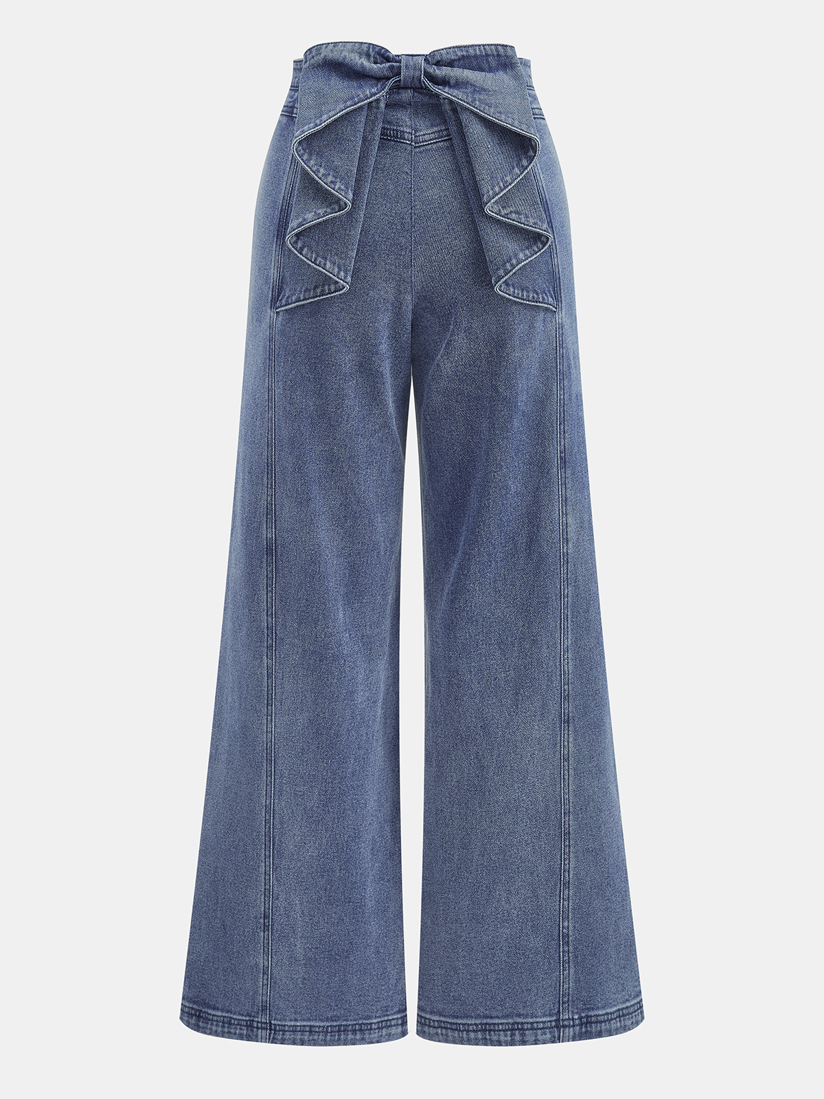 Maite | Jeans Pierna Ancha Tiro Alto con Lazo Trasero