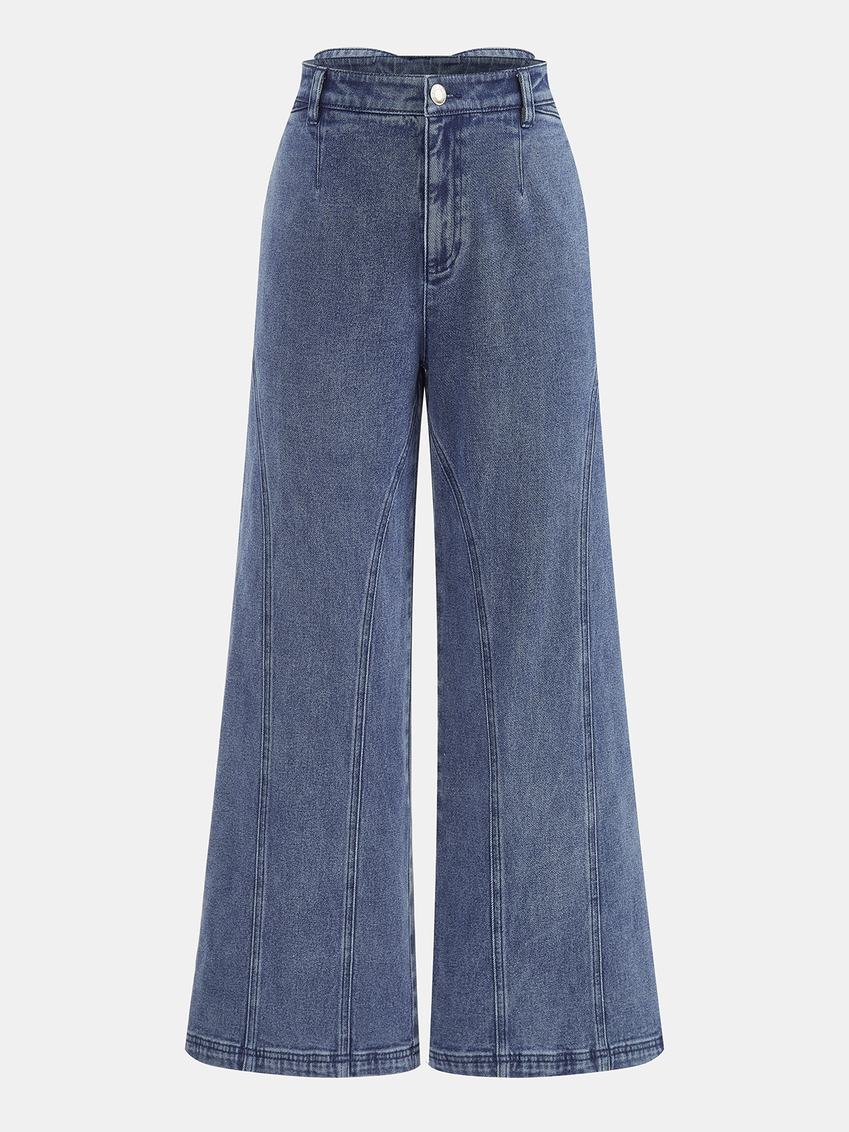 Maite | Jeans Pierna Ancha Tiro Alto con Lazo Trasero
