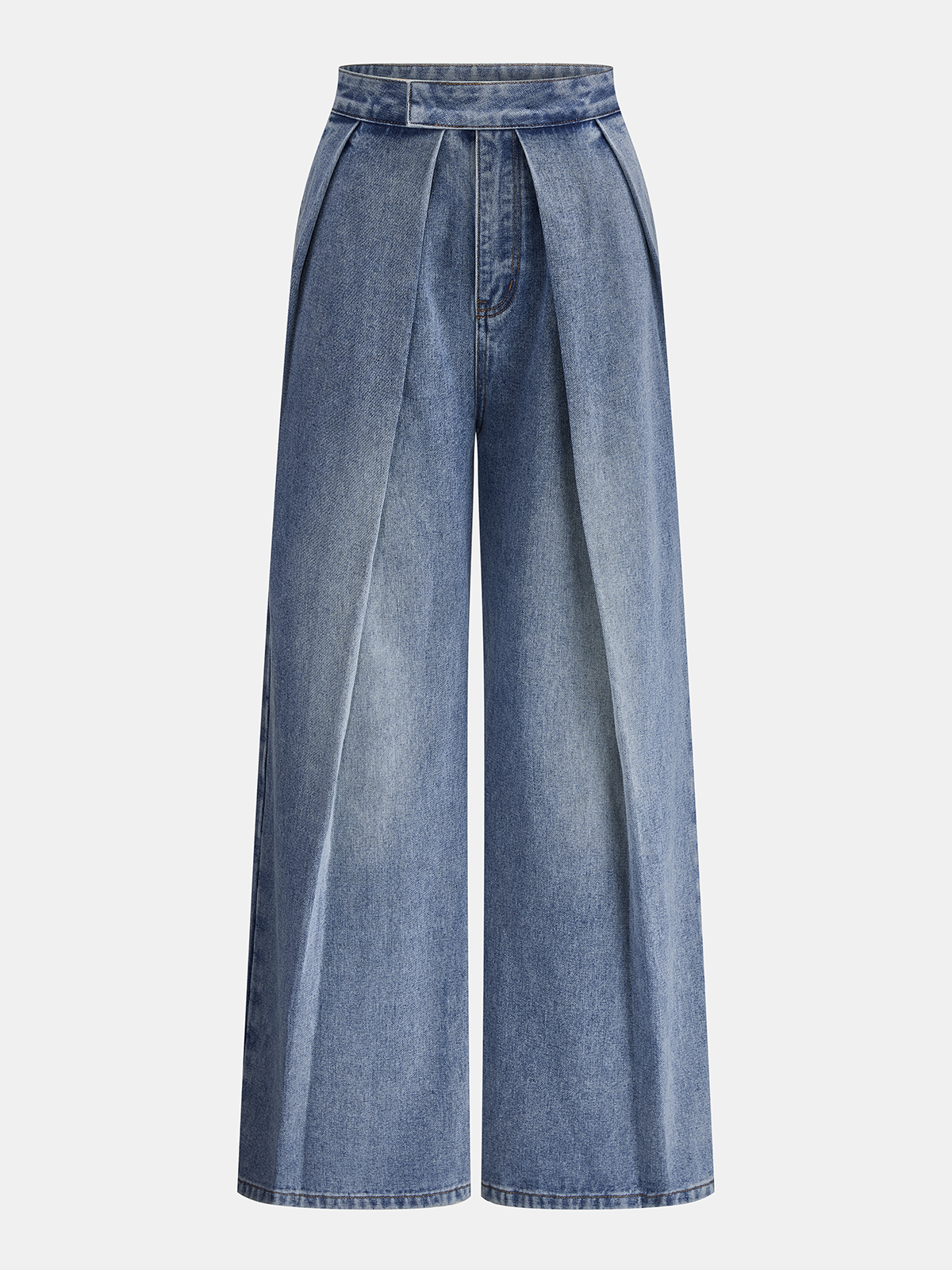 Tamara | Jeans Pierna Ancha con Pliegues Marcados