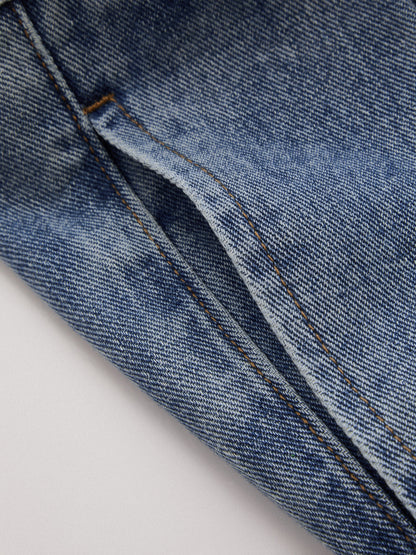 Tamara | Jeans Pierna Ancha con Pliegues Marcados