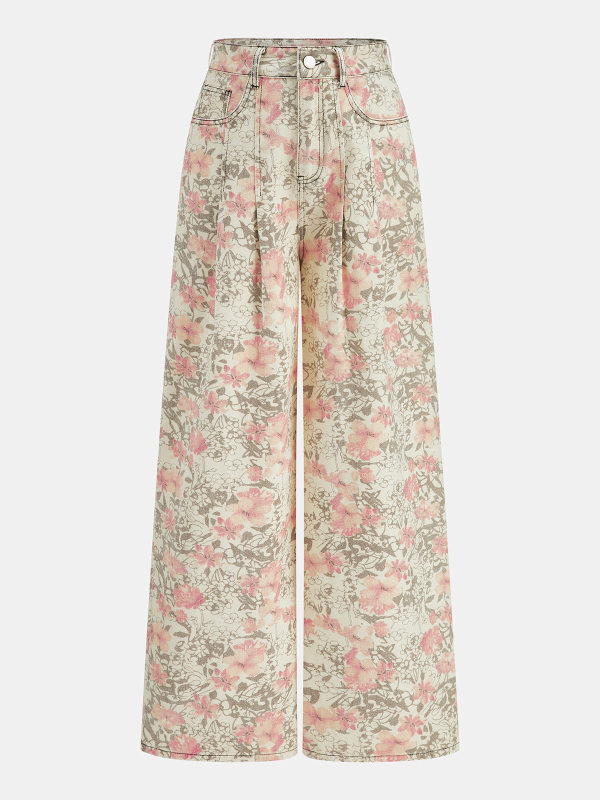 Amaia | Jeans Pierna Ancha de Flores