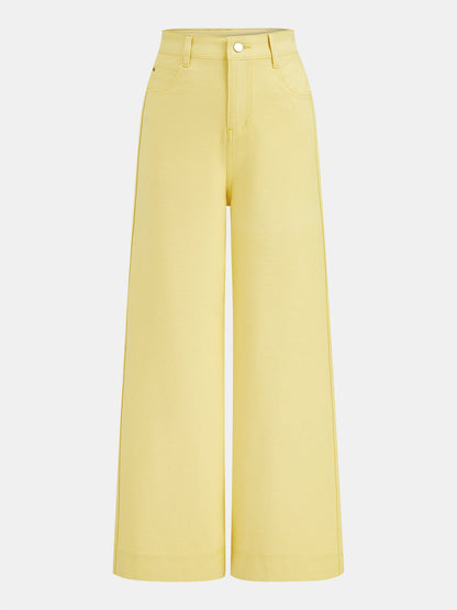 Yolanda | Pantalón Denim Pierna Ancha Tiro Alto