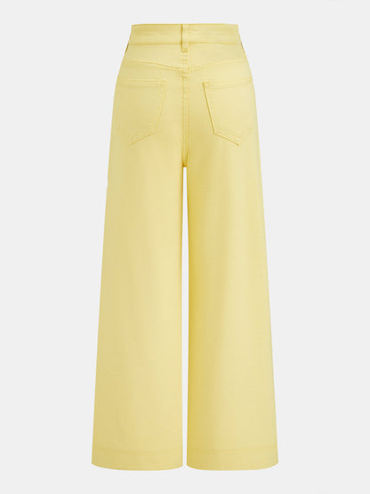 Yolanda | Pantalón Denim Pierna Ancha Tiro Alto