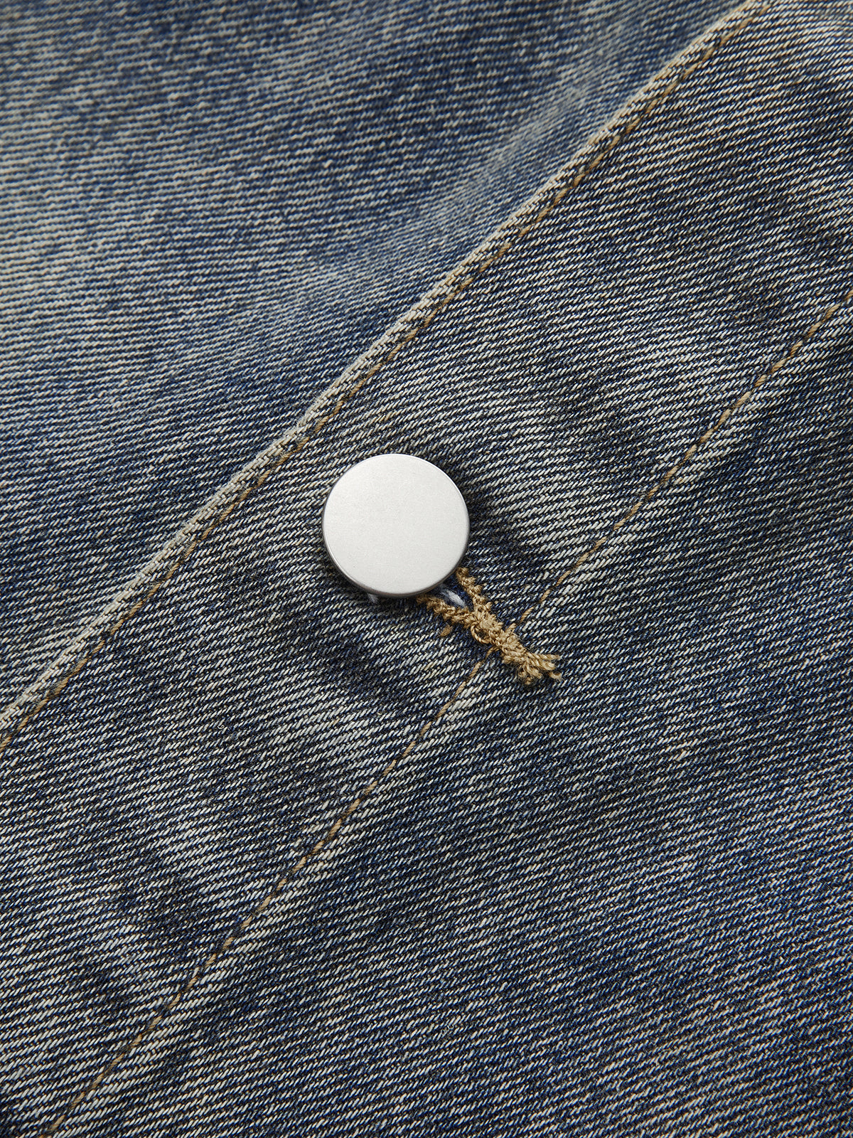 Overlay Button Front Denim Skort